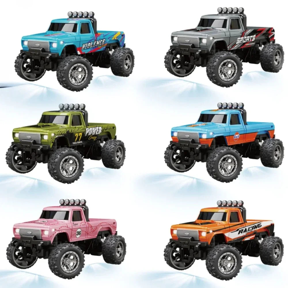 RC Off-road Monster Truck 1/64 Remote Control Mini Climbing Car Alloy Model 2.4G Remote Control Electric Toy Off-road Vehicle