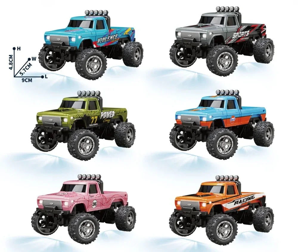 RC Off-road Monster Truck 1/64 Remote Control Mini Climbing Car Alloy Model 2.4G Remote Control Electric Toy Off-road Vehicle