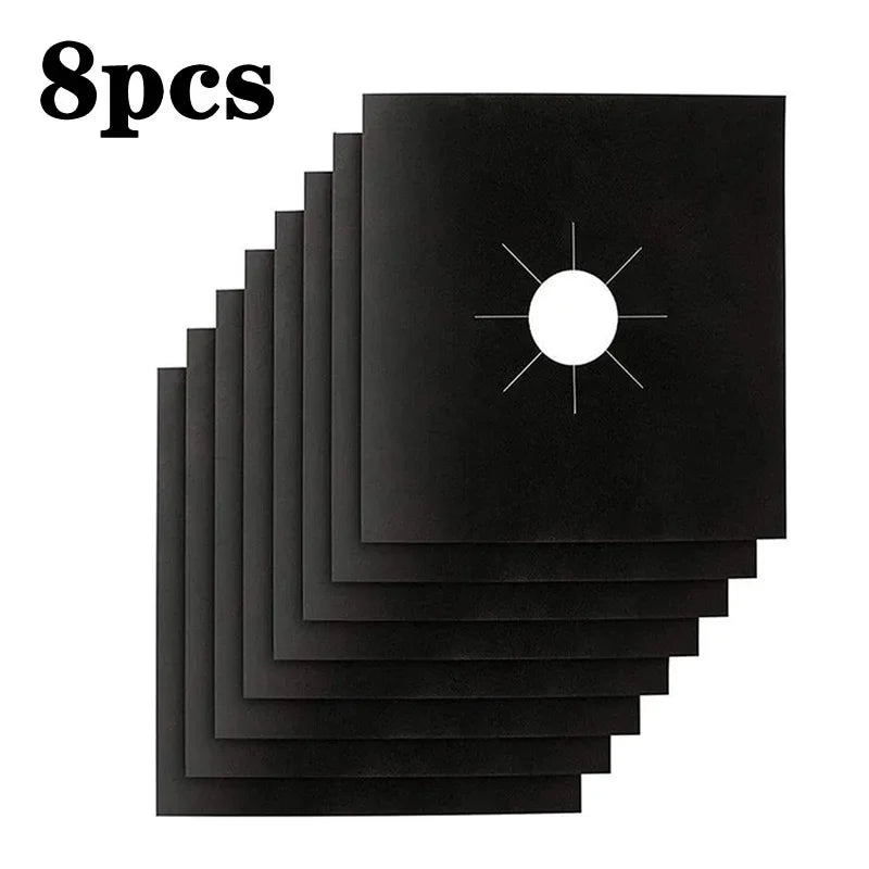 2-8pcs Stove Protector Cover Liner Clean Mat Pad Gas Cooker Cover Washable Stovetop Protector Cover Kitchen Cookware Accessories