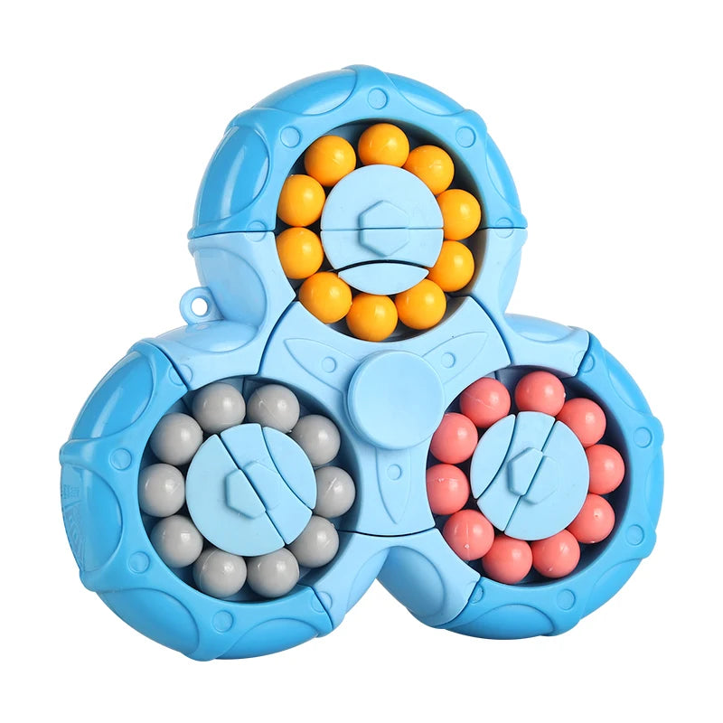 New Six-sided Rotation Finger Bean Intelligence Gyro Antistress Fingertip Cube Learning Educational Magic Disk For Kids Gift