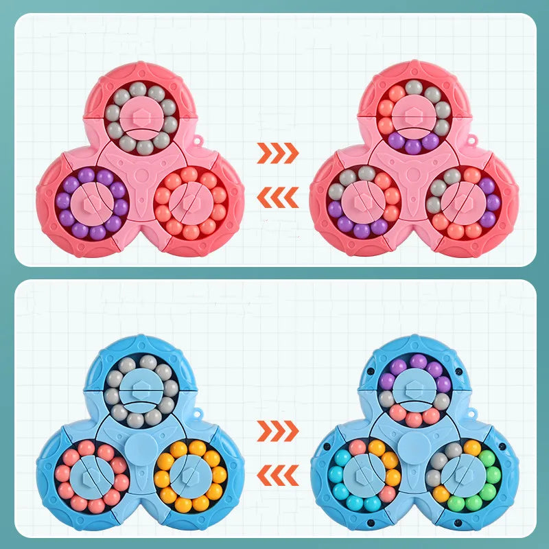 New Six-sided Rotation Finger Bean Intelligence Gyro Antistress Fingertip Cube Learning Educational Magic Disk For Kids Gift