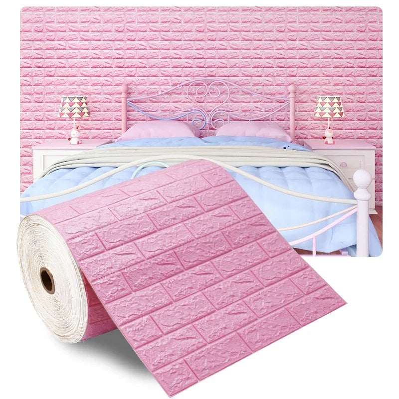 3D Wall Sticker Imitation 5m Brick Bedroom Home Decor Waterproof Self-adhesive DIY Wallpaper for Living Room