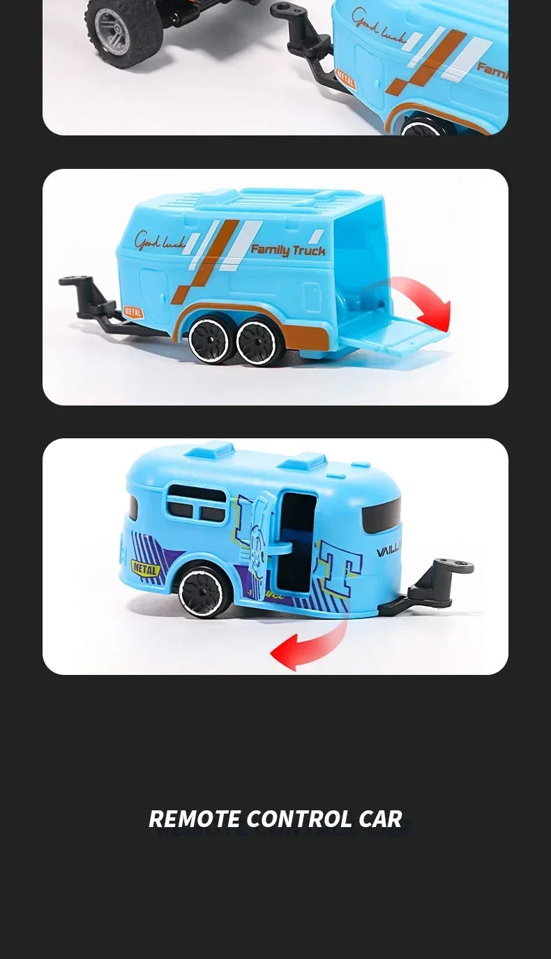RC Off-road Monster Truck 1/64 Remote Control Mini Climbing Car Alloy Model 2.4G Remote Control Electric Toy Off-road Vehicle