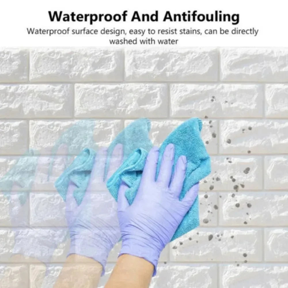 3D Wall Sticker Imitation 5m Brick Bedroom Home Decor Waterproof Self-adhesive DIY Wallpaper for Living Room