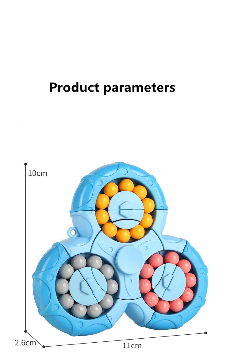 New Six-sided Rotation Finger Bean Intelligence Gyro Antistress Fingertip Cube Learning Educational Magic Disk For Kids Gift
