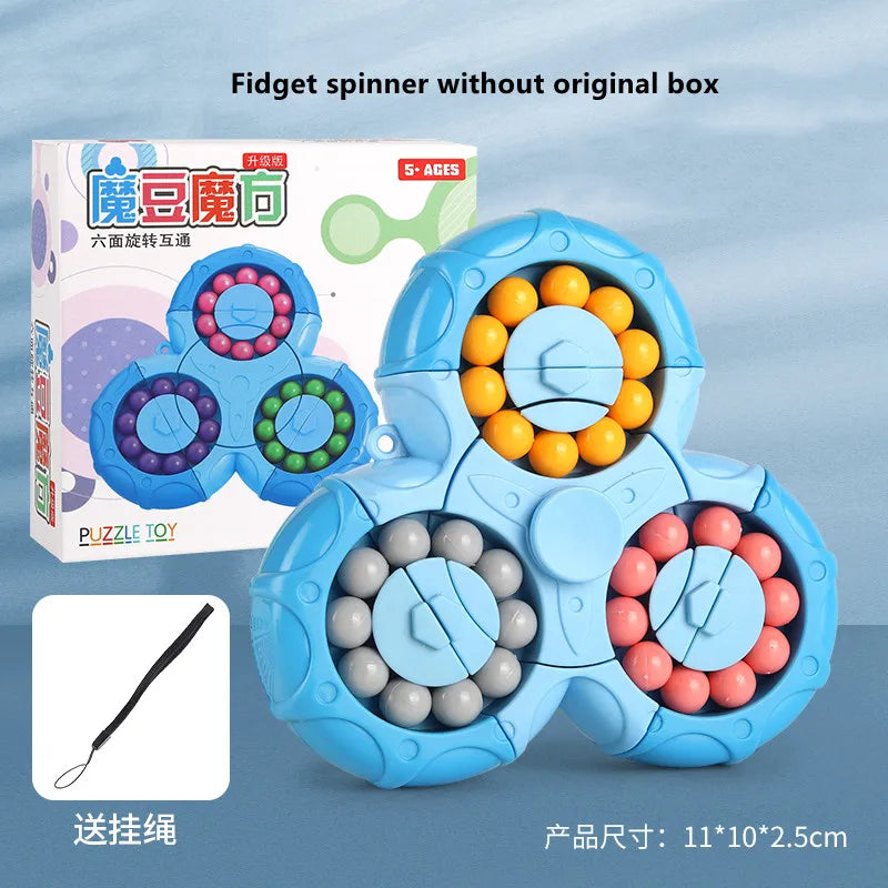 New Six-sided Rotation Finger Bean Intelligence Gyro Antistress Fingertip Cube Learning Educational Magic Disk For Kids Gift