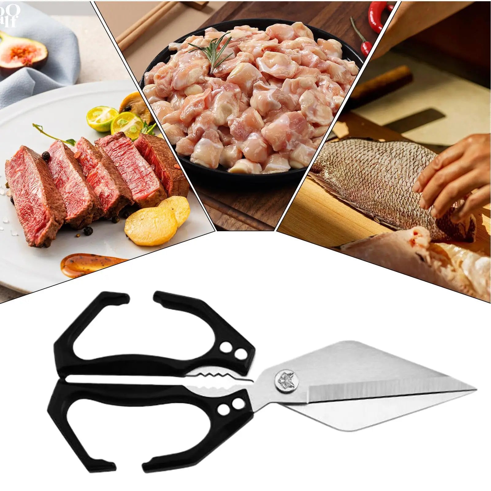 Kitchen Scissors Stainless Steel Meat Cutting Scissors Cooking Shears Heavy Duty Utility For Chicken Cutting Turkey Fish Seafood