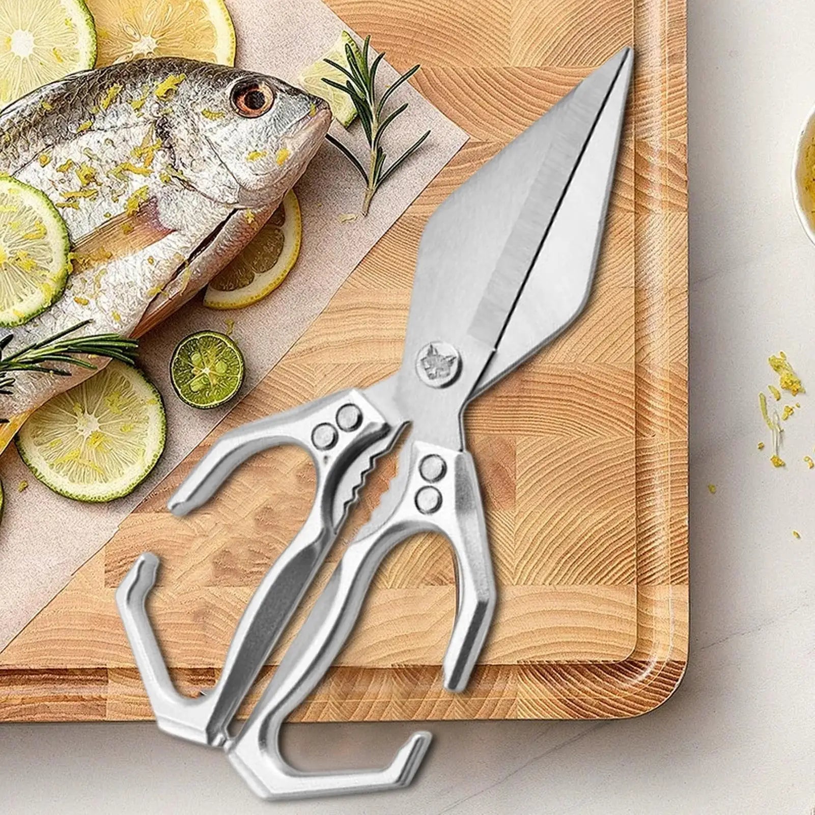 Kitchen Scissors Stainless Steel Meat Cutting Scissors Cooking Shears Heavy Duty Utility For Chicken Cutting Turkey Fish Seafood