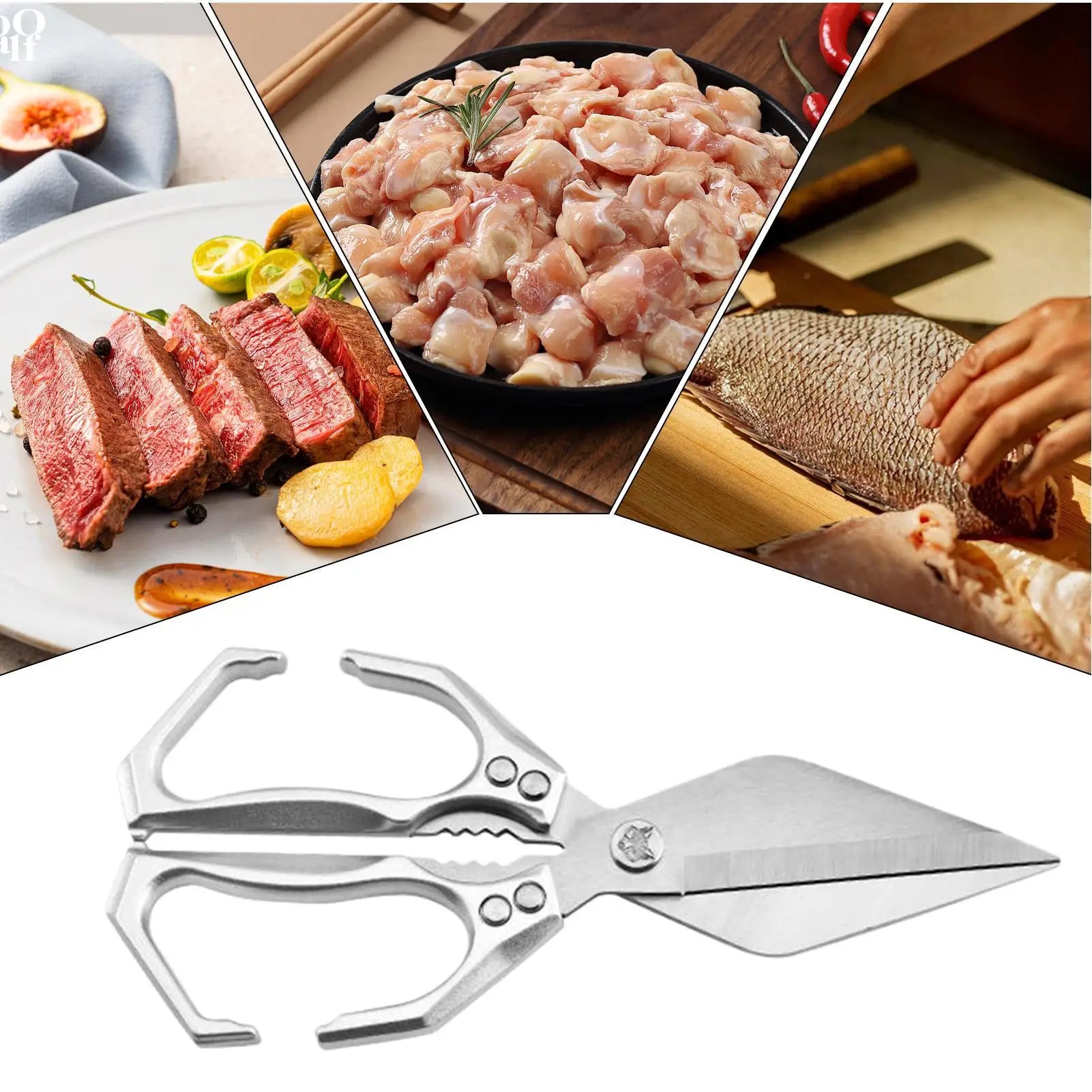 Kitchen Scissors Stainless Steel Meat Cutting Scissors Cooking Shears Heavy Duty Utility For Chicken Cutting Turkey Fish Seafood