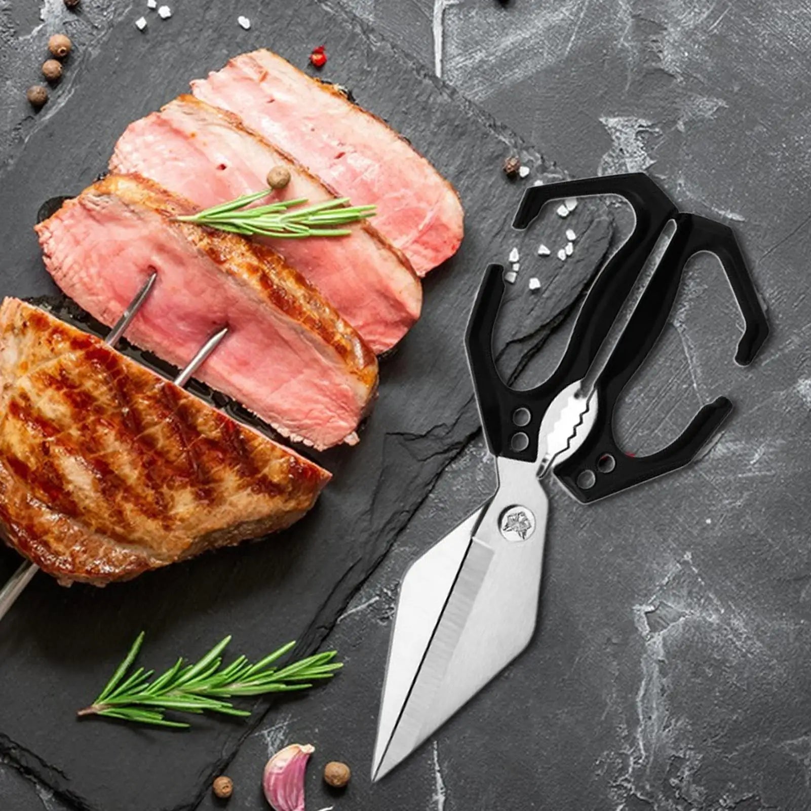 Kitchen Scissors Stainless Steel Meat Cutting Scissors Cooking Shears Heavy Duty Utility For Chicken Cutting Turkey Fish Seafood
