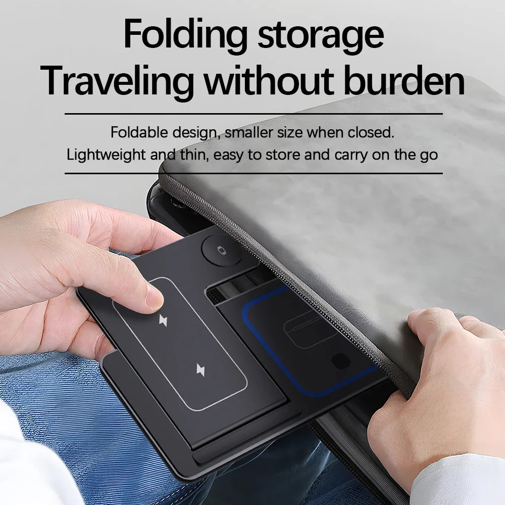Desktop 3 in 1 Wireless Charger Foldable Fast Phone Charge Station For iPhone 16 15 14 13 12 Apple Watch 10/9/8/7/6 AirPods 3/2