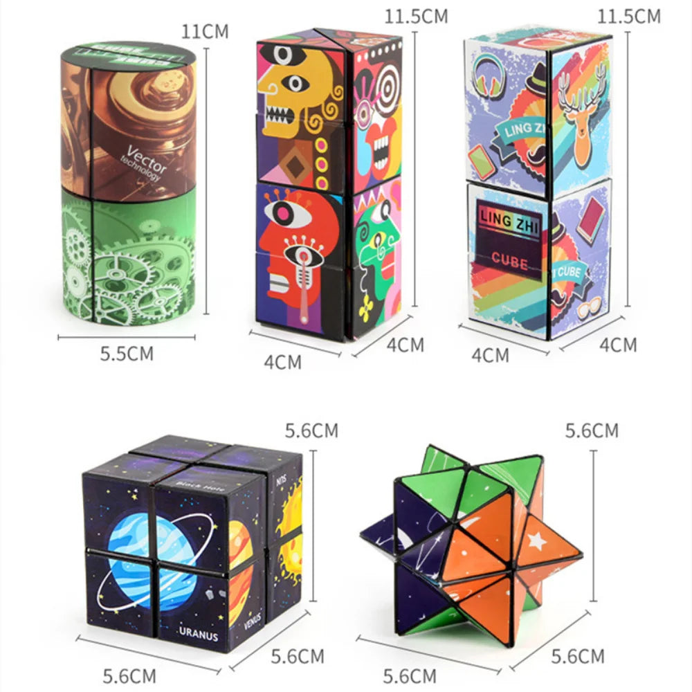Shape Shifting Box Geometric Changeable Magnetic Magic Cube 3D Decompression Hand Flip Puzzle Kids Reliever Fidget Toy