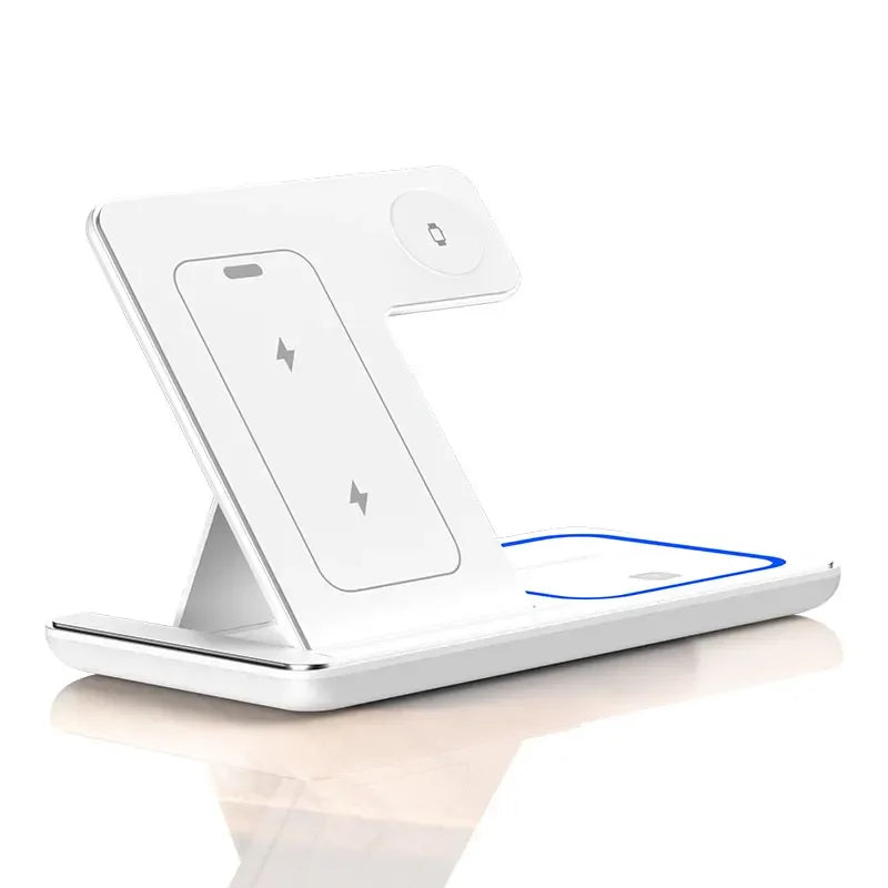 Desktop 3 in 1 Wireless Charger Foldable Fast Phone Charge Station For iPhone 16 15 14 13 12 Apple Watch 10/9/8/7/6 AirPods 3/2