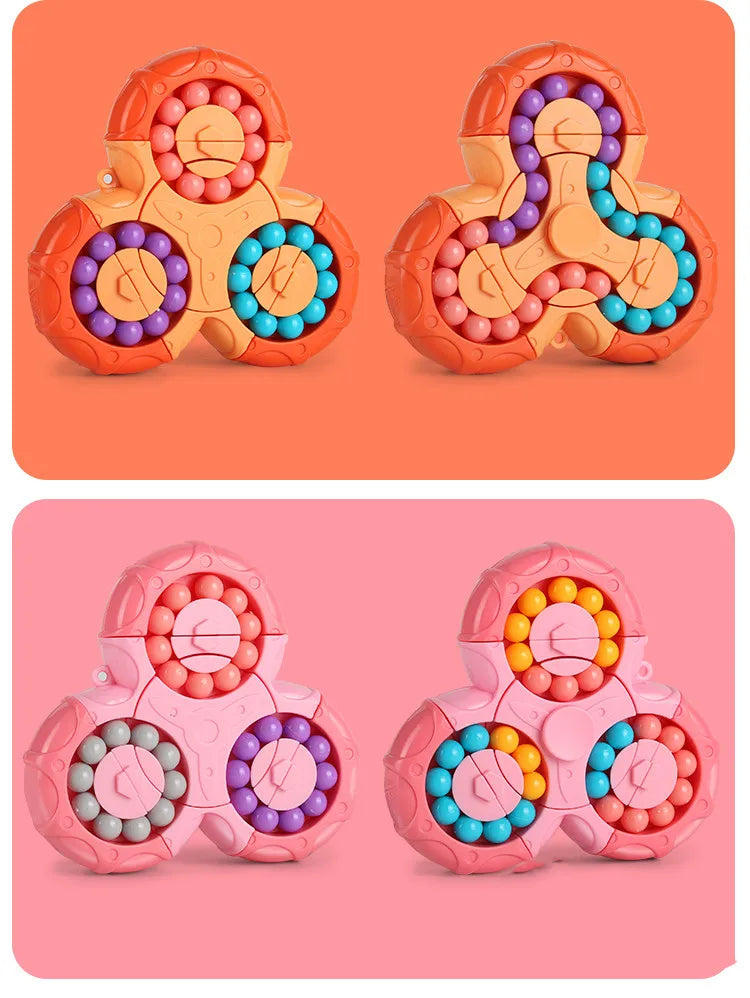 New Six-sided Rotation Finger Bean Intelligence Gyro Antistress Fingertip Cube Learning Educational Magic Disk For Kids Gift