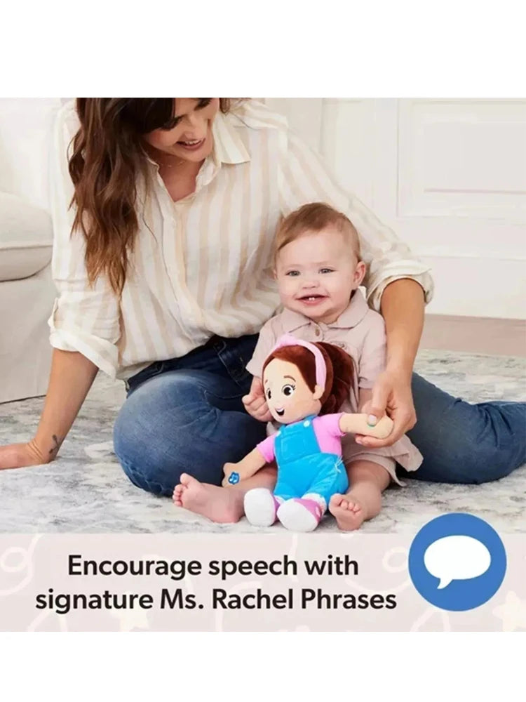 Cartoon Ms Rachel Doll Toys Soft Stuffed Speak Singing Pillow Baby Toddler Sleeping Plush Doll Birthday Gifts for Girls Boys