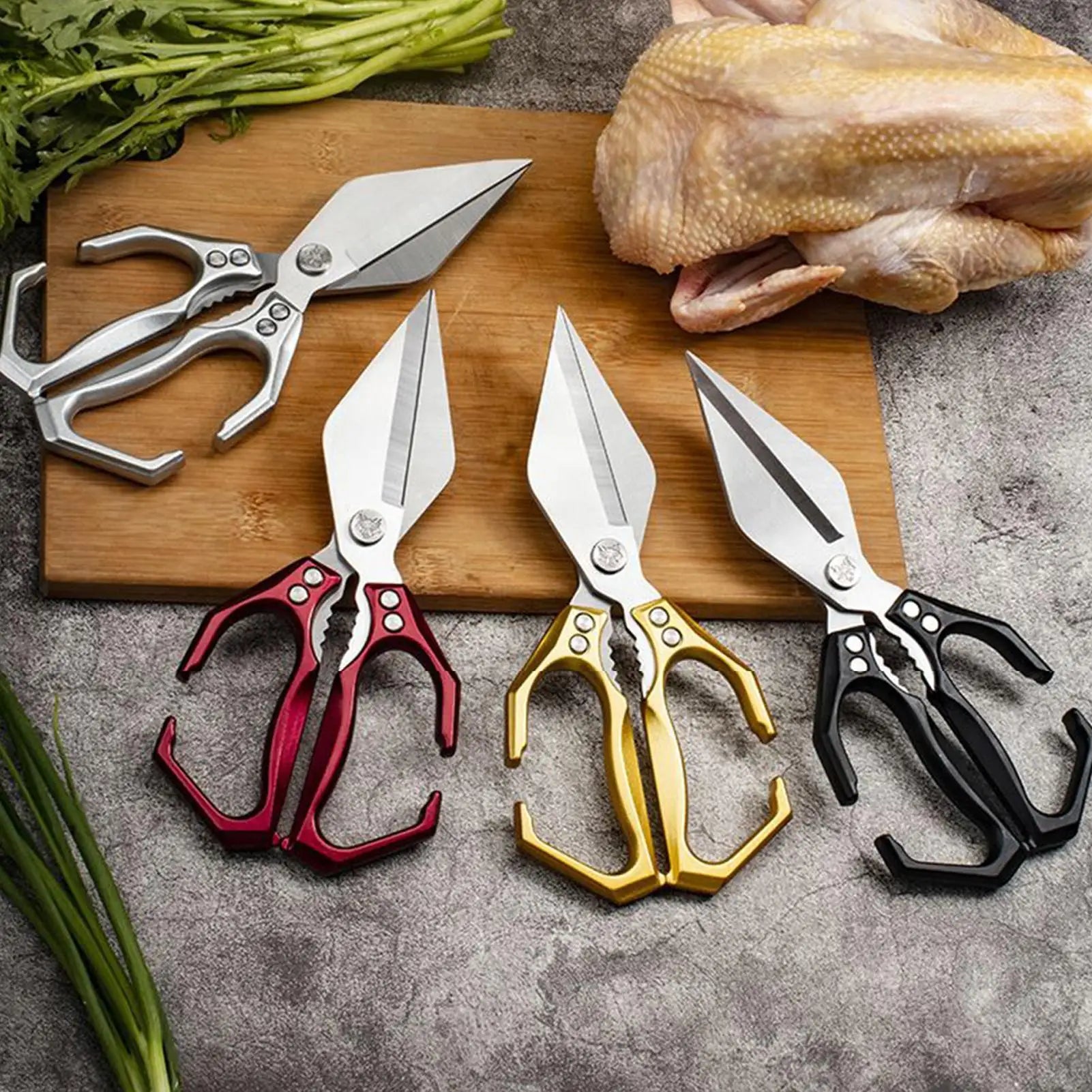 Kitchen Scissors Stainless Steel Meat Cutting Scissors Cooking Shears Heavy Duty Utility For Chicken Cutting Turkey Fish Seafood