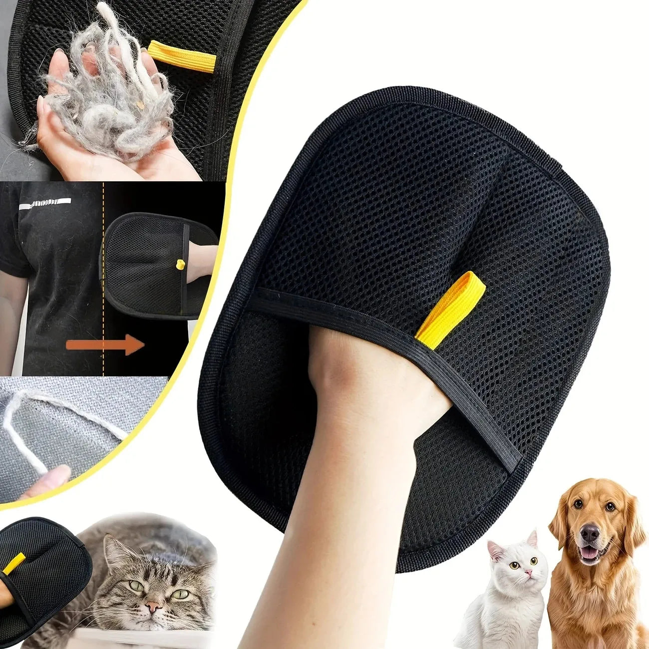 Double-Sided Reusable & Machine Washable Grooming Mit