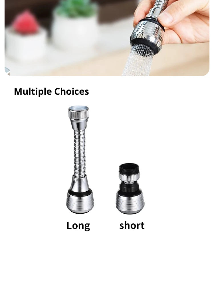 360 Degree Faucet Anti Splash Head Kitchen Water Saver Universal Rotating Bubbler Filter Nozzle Booster Nozzle Kitchen Tools