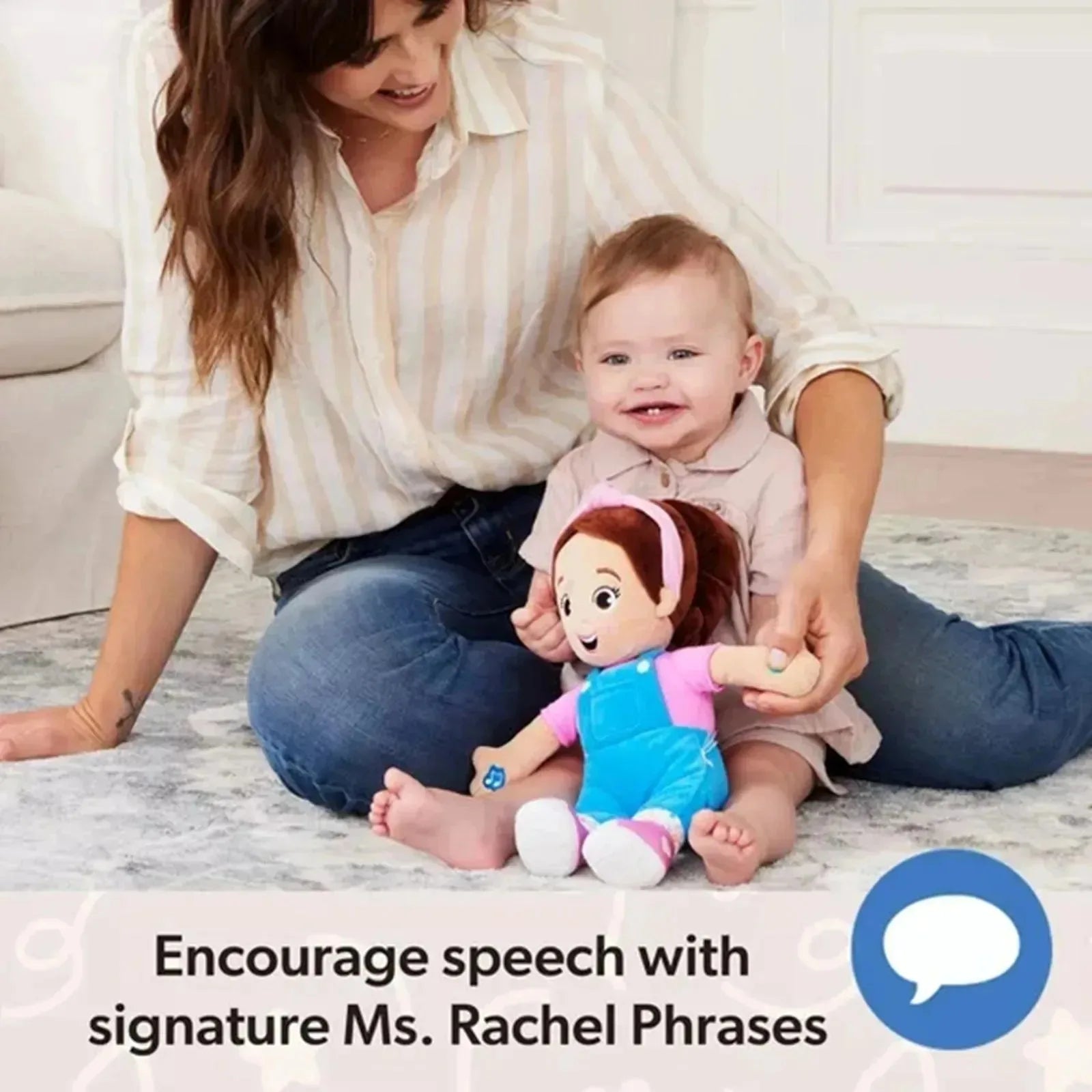 Cartoon Ms Rachel Doll Toys Soft Stuffed Speak Singing Pillow Baby Toddler Sleeping Plush Doll Birthday Gifts for Girls Boys