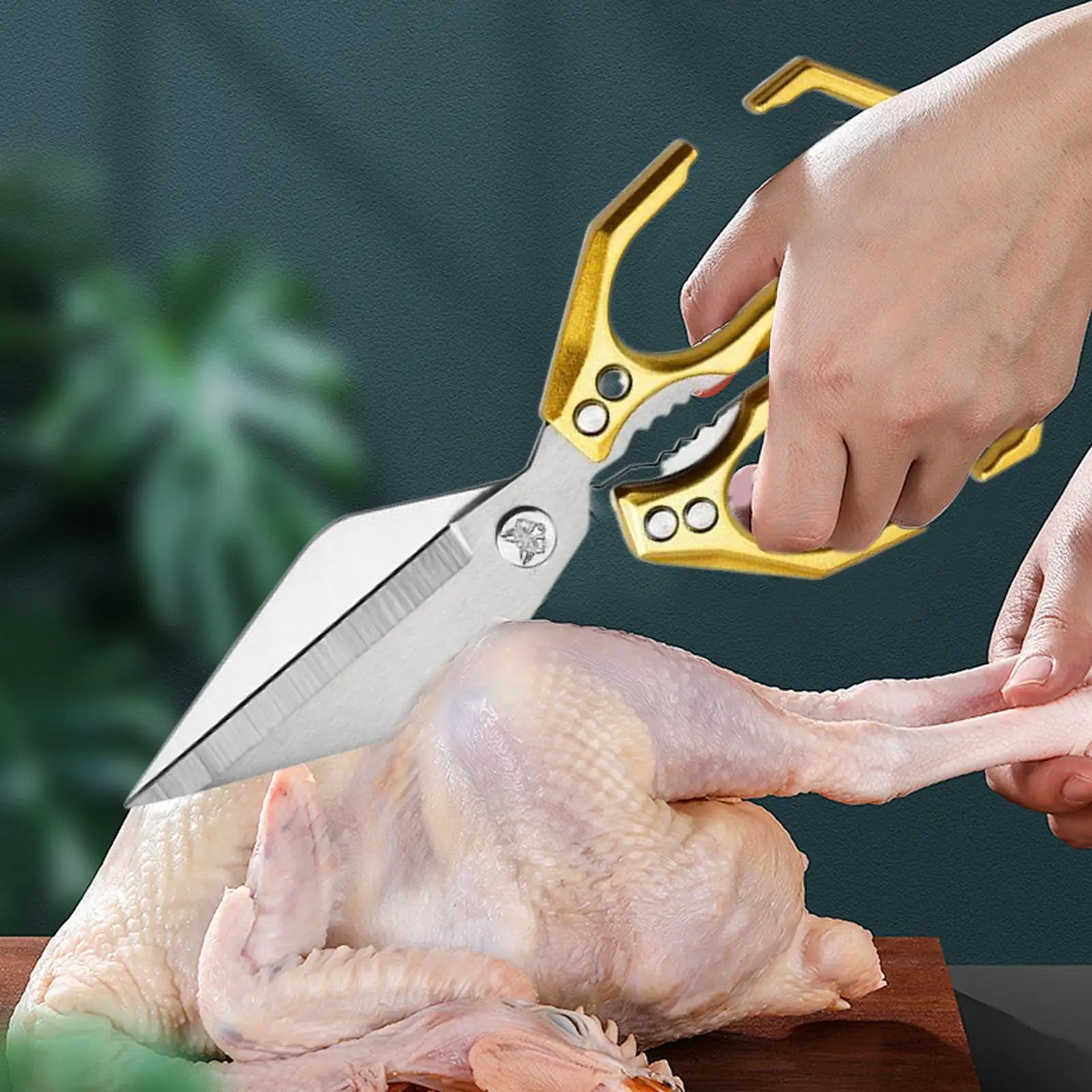Kitchen Scissors Stainless Steel Meat Cutting Scissors Cooking Shears Heavy Duty Utility For Chicken Cutting Turkey Fish Seafood