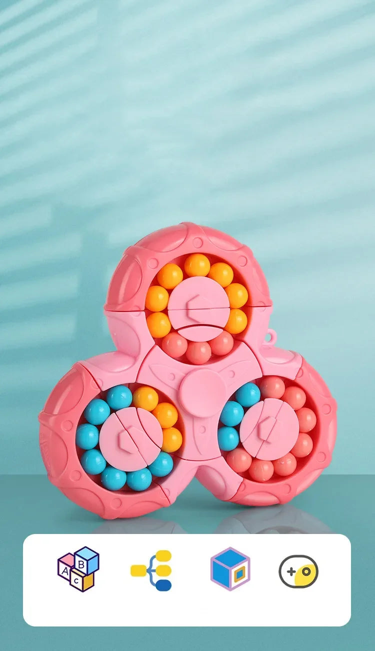 New Six-sided Rotation Finger Bean Intelligence Gyro Antistress Fingertip Cube Learning Educational Magic Disk For Kids Gift