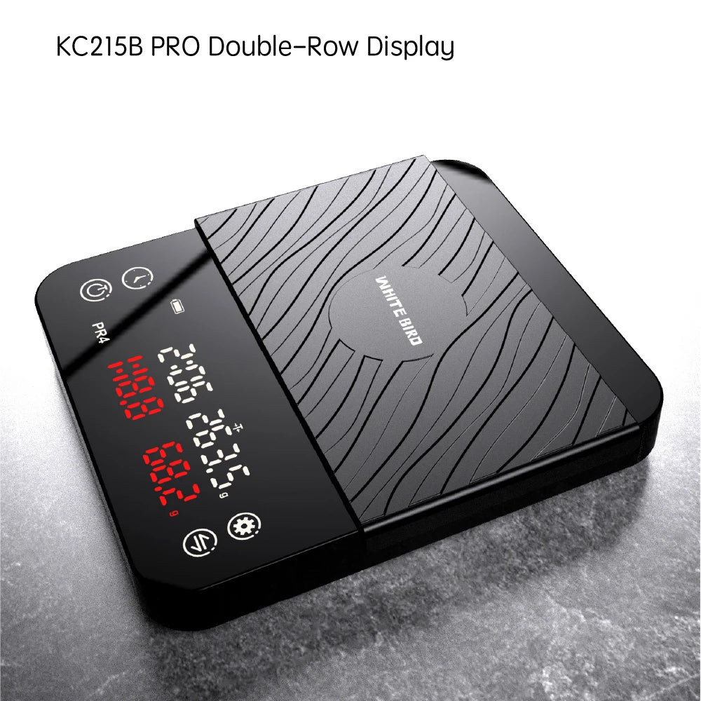 Smart Coffee Scale With Timer Mini Electronic Scale Dual Digital Display Coffee Scales 2kg USB Kitchen Weighting Scales