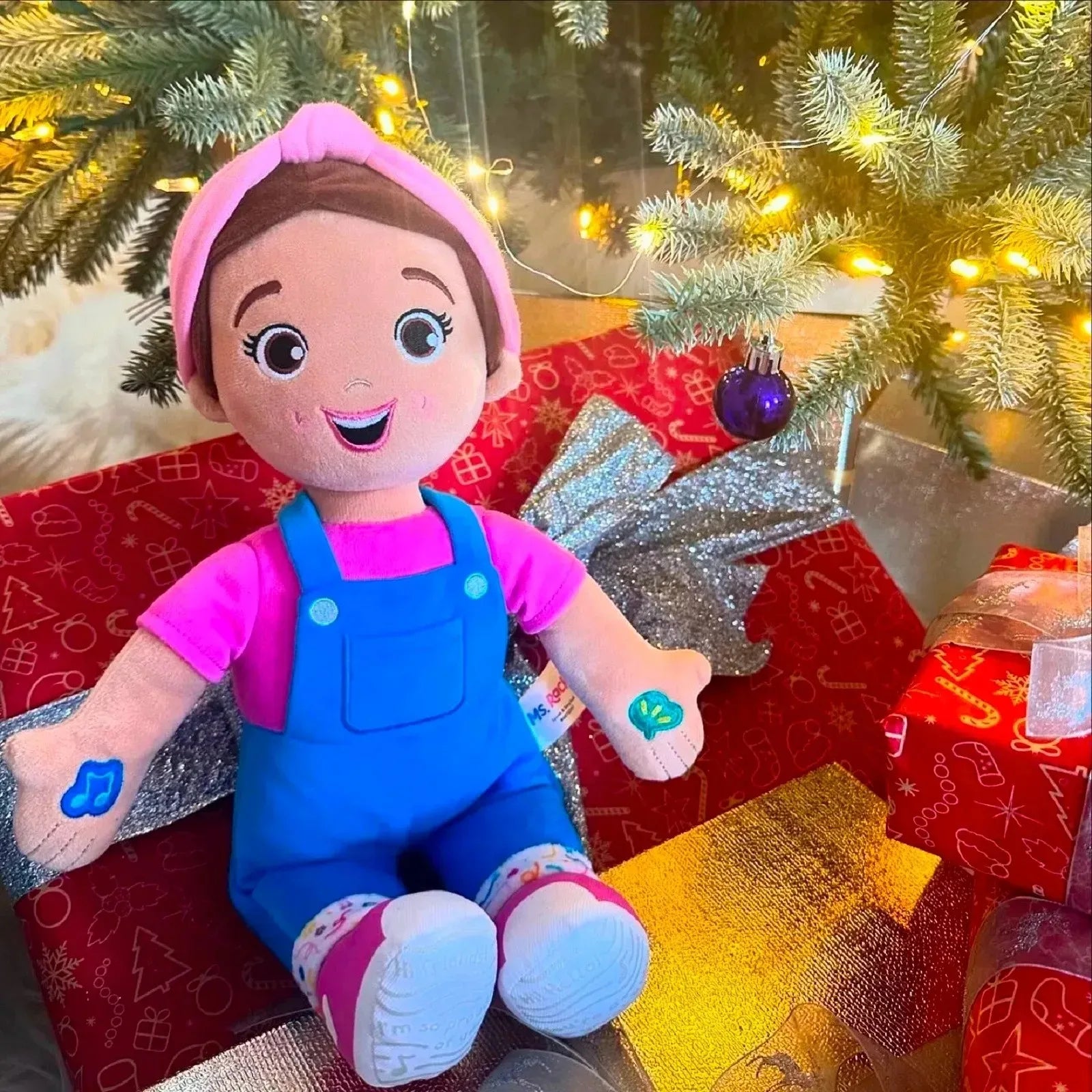 Cartoon Ms Rachel Doll Toys Soft Stuffed Speak Singing Pillow Baby Toddler Sleeping Plush Doll Birthday Gifts for Girls Boys